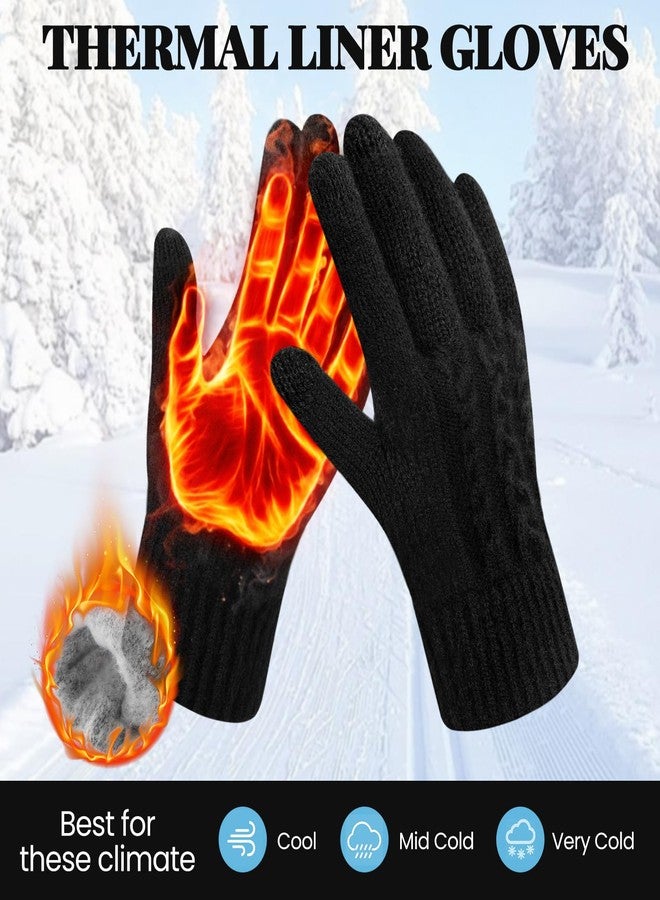 Clothclose Thicken Winter Gloves Women Knit Wool Warm Gloves for Women Touchscreen Thermal Gloves Fleece lined Elastic Women's Winter Gloves - Image 2